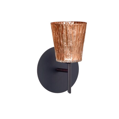 Besa Lighting Nico 4 Mini Sconce, Stone Copper Foil, Bronze Finish, 1x40W Halogen 1SW-5125CF-BR